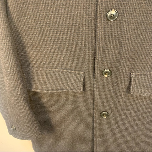 Bonobos Manifattura Emmetex Fine Italian Fabric Wool Check Pea Coat Brown - Picture 4 of 15